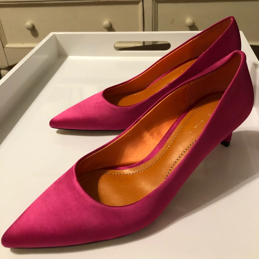 Zara Pink Satin Heels